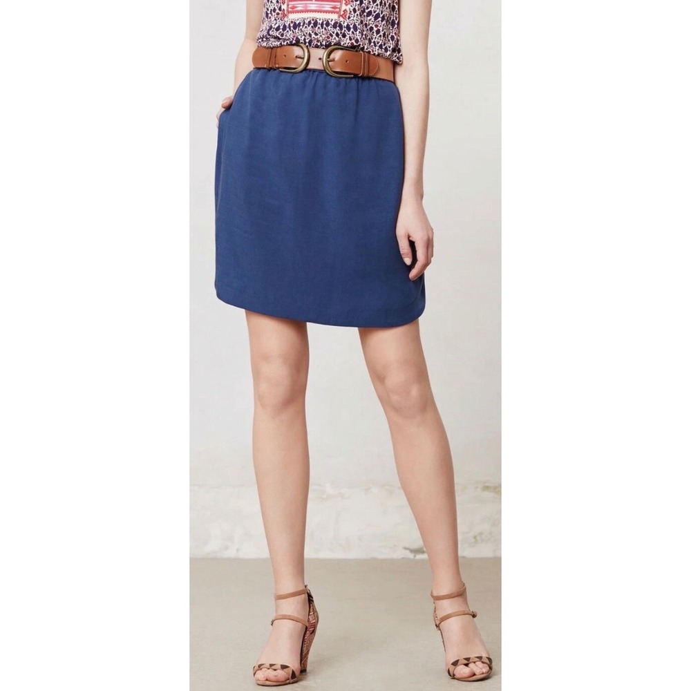 Maple by Some Odd Rubies Curved Cleo Blue Skirt NWT Lined Knee Length‎ Size 8